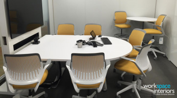 Eastman Corporate Business Center collaboration meeting area with mediascape table by Steelcase