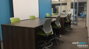 Dobyns-Bennett High School Excel breakout room with Big Table by Turnstone and Cobi stools by Steelcase