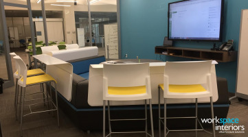 Dobyns-Bennett High School Excel breakout room with MediaScape lounge and Move Stools by Steelcase