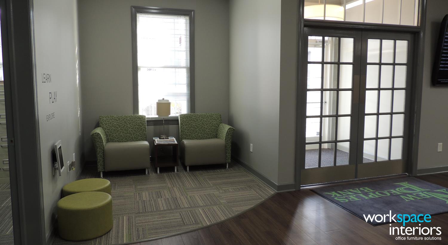 New Peoples Bank front entrance waiting area