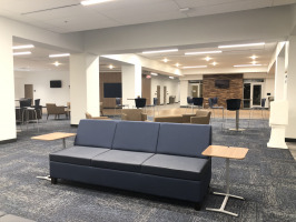 ETSU DP Culp Student Center second floor student lounge area sofa with end table