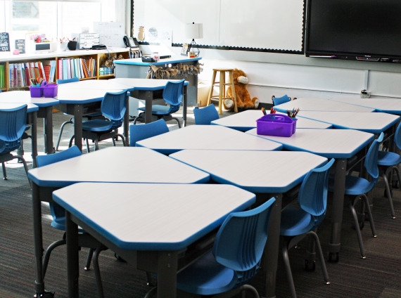 The Bright School active learning, classroom with Smith Systems furniture