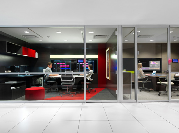 Private office with V.I.A. architectural walls by Steelcase
