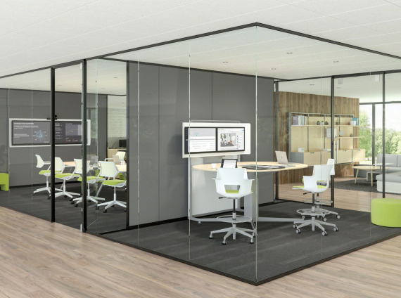 Corner office with Lite Scale Privacy Walls by Steelcase